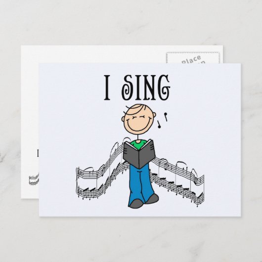 スティックフィギュアI歌うTシャツとギフト ポストカード (正面/裏面)