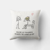 スティックマンユーモア引用文フェイシャルおもしろいバレンタインデー クッション (裏面)