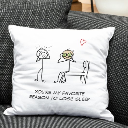 スティックマンユーモア引用文フェイシャルおもしろいバレンタインデー クッション