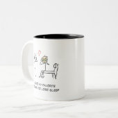 スティックマンユーモア引用文フェイシャルおもしろいバレンタインデー ツートーンマグカップ (正面左)