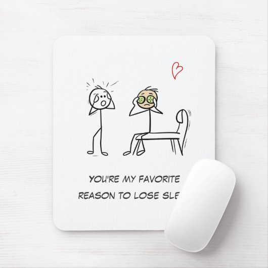スティックマンユーモア引用文フェイシャルおもしろいバレンタインデー マウスパッド (マウス)