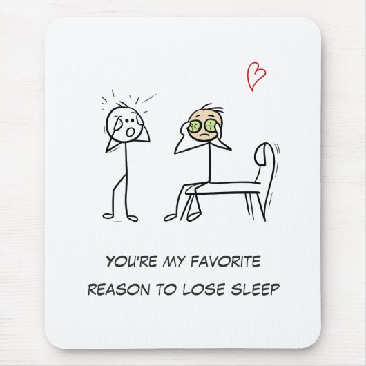 スティックマンユーモア引用文フェイシャルおもしろいバレンタインデー マウスパッド (正面)