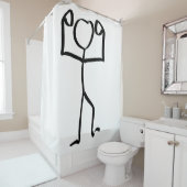 スティックマン姿勝者イラストレーションワンラインアート シャワーカーテン (インサイチュ)