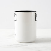 スティックマン姿勝者イラストレーションワンラインアート ツートーンマグカップ (中央)