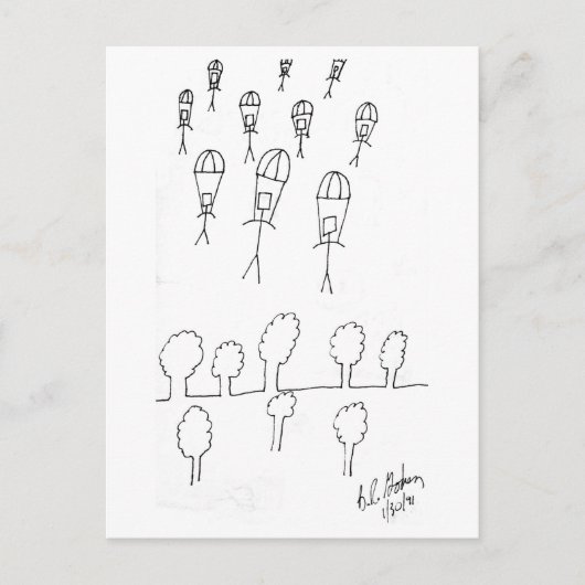 スティックマン攻撃 ポストカード (正面)