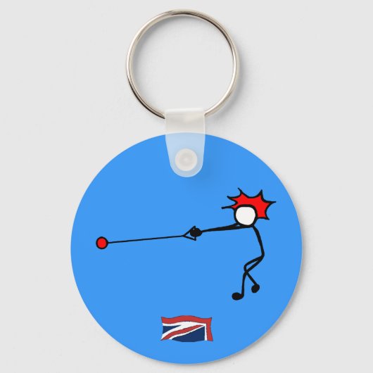 スティック付きスポーツハンマースロワーUK キーホルダー (正面)
