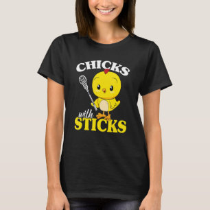 スティック付きチックス女性トレーニングラックスプレイヤーラクロ Tシャツ