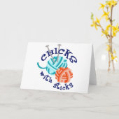 スティック付き雛 カード (黄色い花)