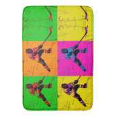 スティック取り扱いホッケープレーヤー バスマット (正面縦)