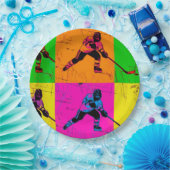 スティック取り扱いホッケープレーヤー ペーパープレート (パーティー)