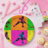 スティック取り扱いホッケープレーヤー ペーパープレート (パーティー)