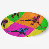 スティック取り扱いホッケープレーヤー ペーパープレート (アングル)