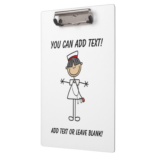 スティック図アジアの女性ナースカスタムクリップボード クリップボード (左)