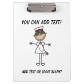 スティック図アジアの女性ナースカスタムクリップボード クリップボード (正面)