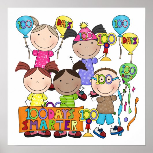 スティック図キッズ100日 頭が切れる ポスター (正面)