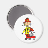 スティック図ダルメーションマグネット付き消防士 マグネット (正面/裏面)