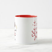 スティック女の子とデイジーと感動的引用文 マグカップ (中央)