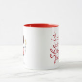 スティック女の子とデイジーと感動的引用文 マグカップ (中央)