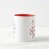 スティック女の子とデイジーと感動的引用文 マグカップ (中央)