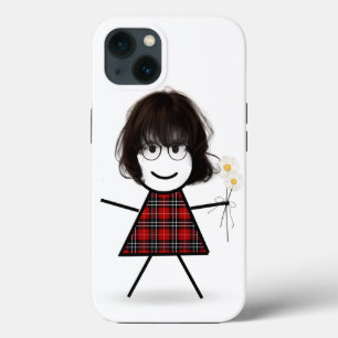 スティック女の子とデイジー iPhone 13ケース