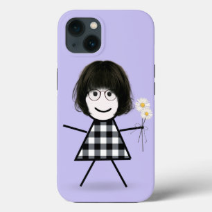 スティック女の子とデイジー iPhone 13ケース