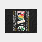 スティック愛Mlkブラックヒストリメラニンアメリクを決定 フリースブランケット (正面(横))