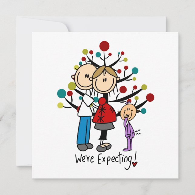 スティック数字の期待の両親の女の子 (正面)