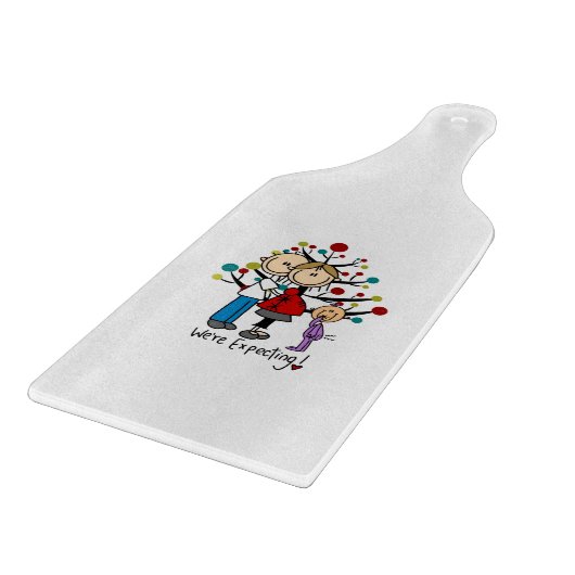 スティック数字の期待の両親の女の子 カッティングボード (角)