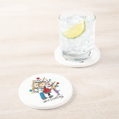 スティック数字の期待の両親の女の子 コースター (側面)