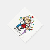 スティック数字の期待の両親の女の子 スタンダードカクテルナプキン (角)