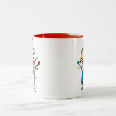 スティック数字の期待の両親の女の子 ツートーンマグカップ (中央)