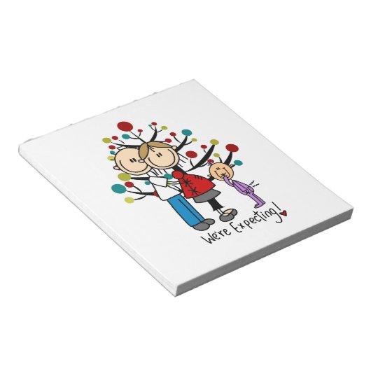 スティック数字の期待の両親の女の子 ノートパッド (アングル)