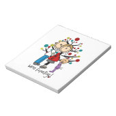 スティック数字の期待の両親の女の子 ノートパッド (回転)