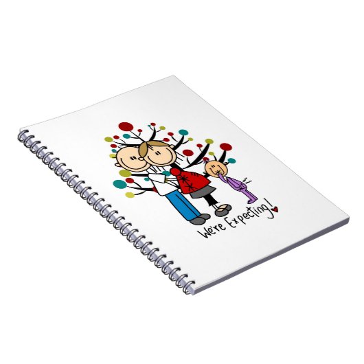 スティック数字の期待の両親の女の子 ノートブック (右側)