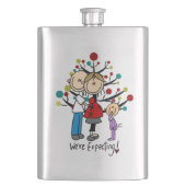 スティック数字の期待の両親の女の子 フラスク (正面)