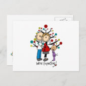 スティック数字の期待の両親の女の子 ポストカード (正面/裏面)