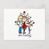 スティック数字の期待の両親の女の子 ポストカード (正面)