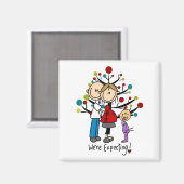 スティック数字の期待の両親の女の子 マグネット (正面/裏面)