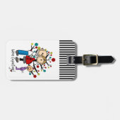 スティック数字の期待の両親の女の子 ラゲッジタグ (正面横)