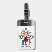 スティック数字の期待の両親の女の子 ラゲッジタグ (正面縦)