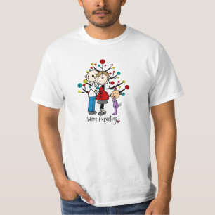 スティック数字の期待の両親の女の子 Tシャツ