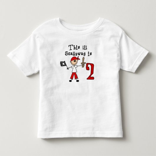 スティック海賊2回目の誕生日 トドラーTシャツ (正面)