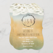 スティック素朴リースとライト結婚式招待状 招待状 (正面/裏面)