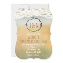 スティック素朴リースとライト結婚式招待状