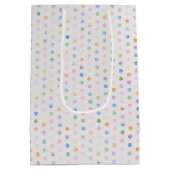 スティック誕生日ガールとワイングラス ミディアムペーパーバッグ (裏面)