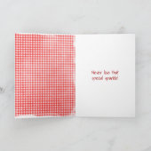 スティック誕生日ガールと赤いバルーン カード (内部)