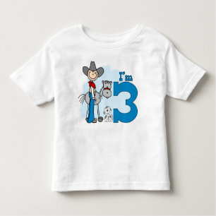スティック・カウボーイ3歳の誕生日 トドラーTシャツ