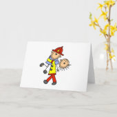 スティック・フィギュア消防救士のライフカード カード (黄色い花)