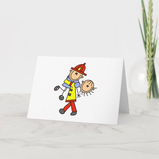 スティック・フィギュア消防救士のライフカード カード (正面)