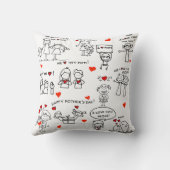 スティック・フィギュア・アート母の日 クッション (裏面)